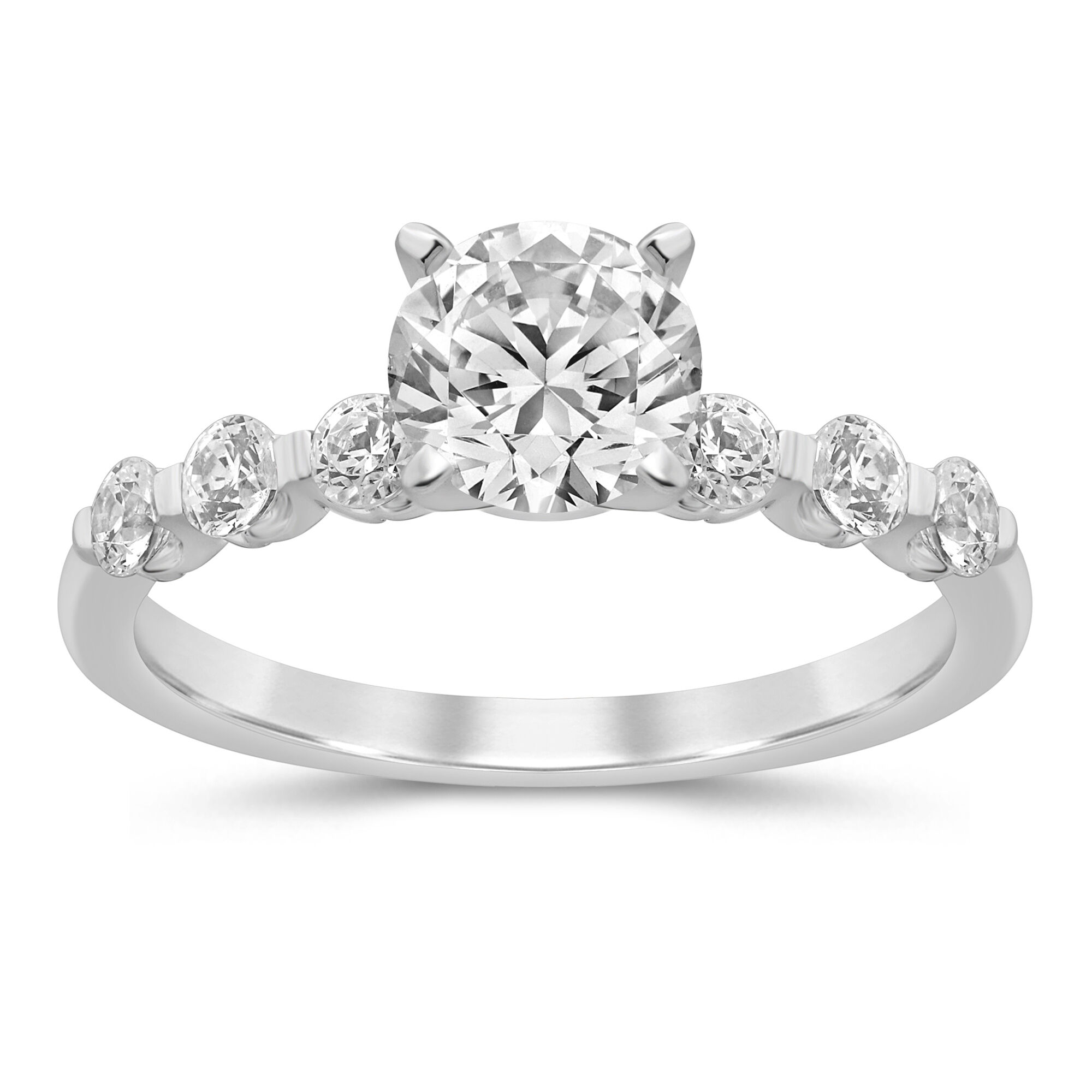 14K WHITE GOLD NEW AIRE CATHEDRAL SOLITAIRE ENGAGEMENT RING SETTING (S